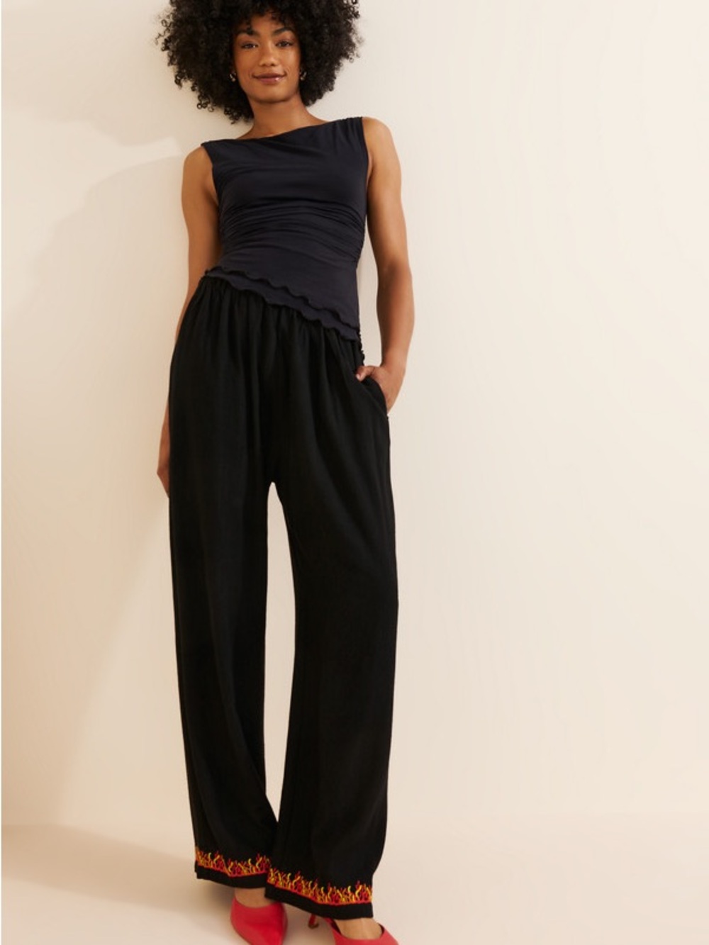 Fashion Brand Company Flaming Soft Linen Lazy Pants